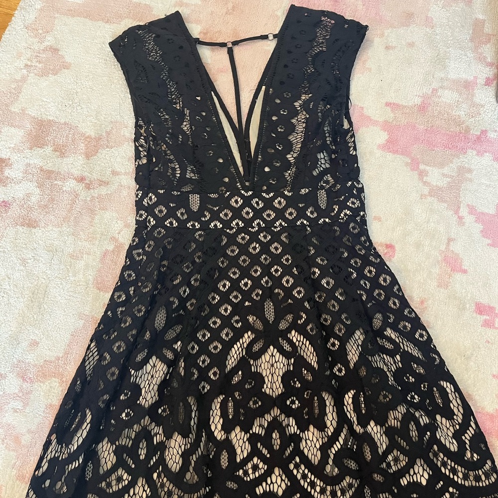 NWT WORN ONCE Free People Black and Tan Dress Size 0